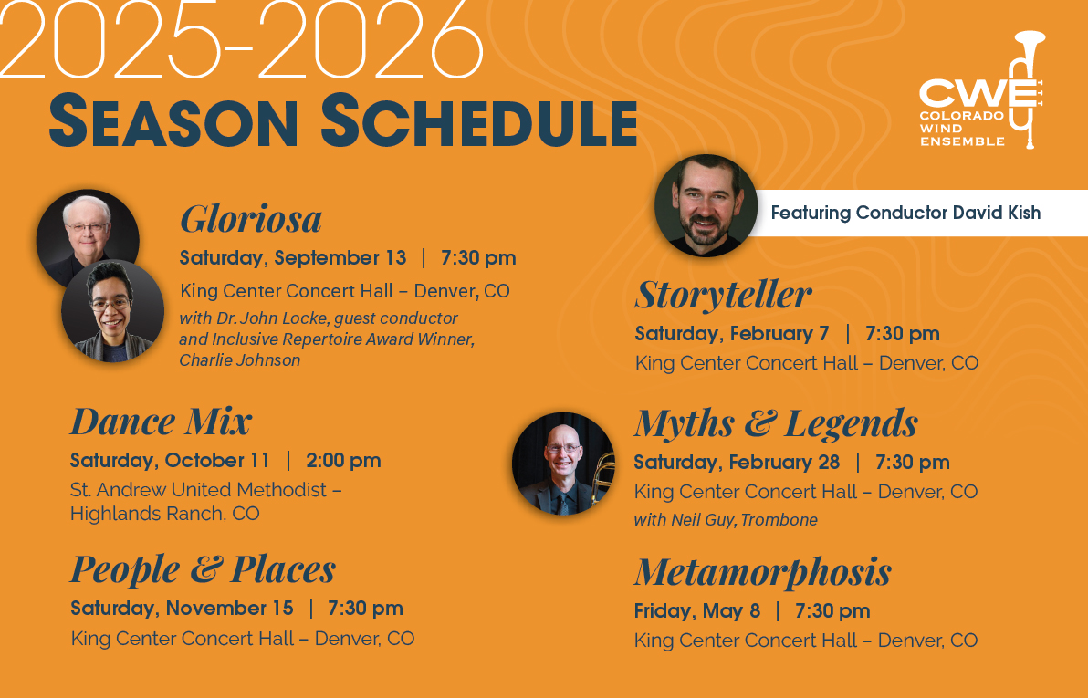 Colorado Wind Ensemble 2025 - 2026 Concert Schedule